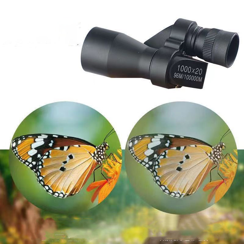 Arenzza mini pocket monocular with smartphone clip, compact outdoor sports and outdoors magnifier for all ages, 1000x20 zoom.