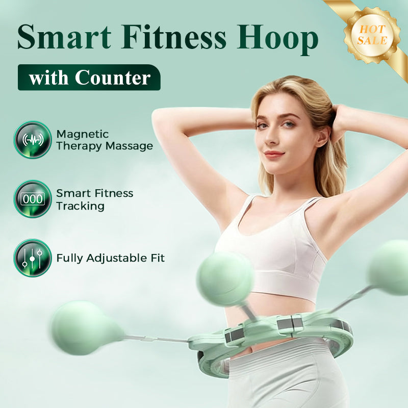 Arenzza Smart Fitness Hoop with Counter, a black exercise hula hoop with digital counter for fitness workouts.