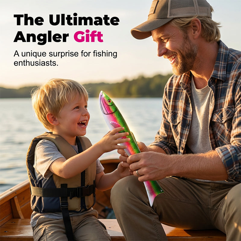 Arenzza fish-shaped telescopic fishing rod and reel combo, outdoor sports fishing gear with adjustable length and durable design.