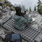 Arenzza lightweight portable air mattress for camping and outdoor use, shown inflated with a smooth surface and built-in air valve.
