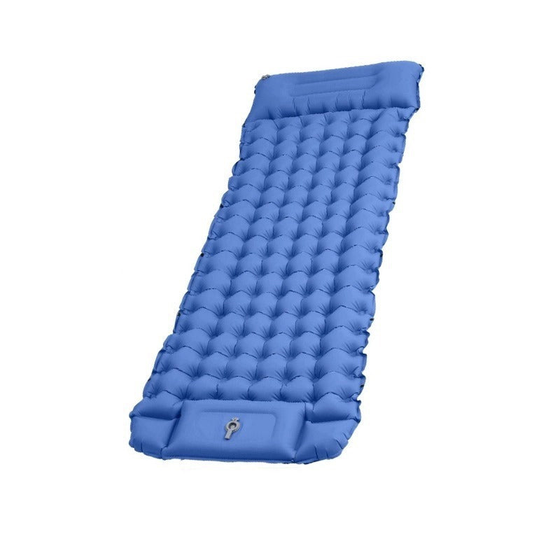 Aarenzza lightweight portable air mattress for outdoor camping, shown inflated with a smooth surface and built-in air valve for easy setup.