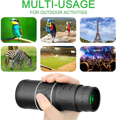 Arenzza professional bifocal monocular with 12x/24x zoom, night vision, compact design, ideal for travel and outdoor sports.