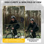 Arenzza 360° adjustable bicycle rear view mirror attached to handlebars for improved safety during cycling.