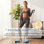 Arenzza compact cardio twisting stepper machine for indoor exercise, showing a sleek black and silver design with foot pedals.