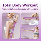 Arenzza full-body exercise resistance band in vibrant color, shown stretched for strength training and fitness workouts.