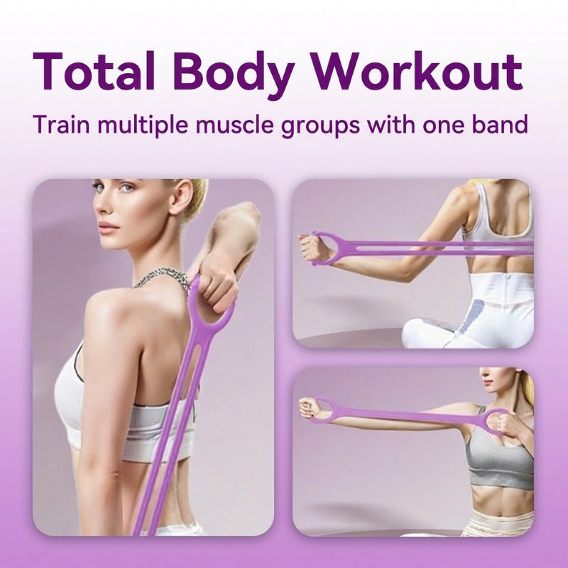 Arenzza full-body exercise resistance band in vibrant color, shown stretched for strength training and fitness workouts.