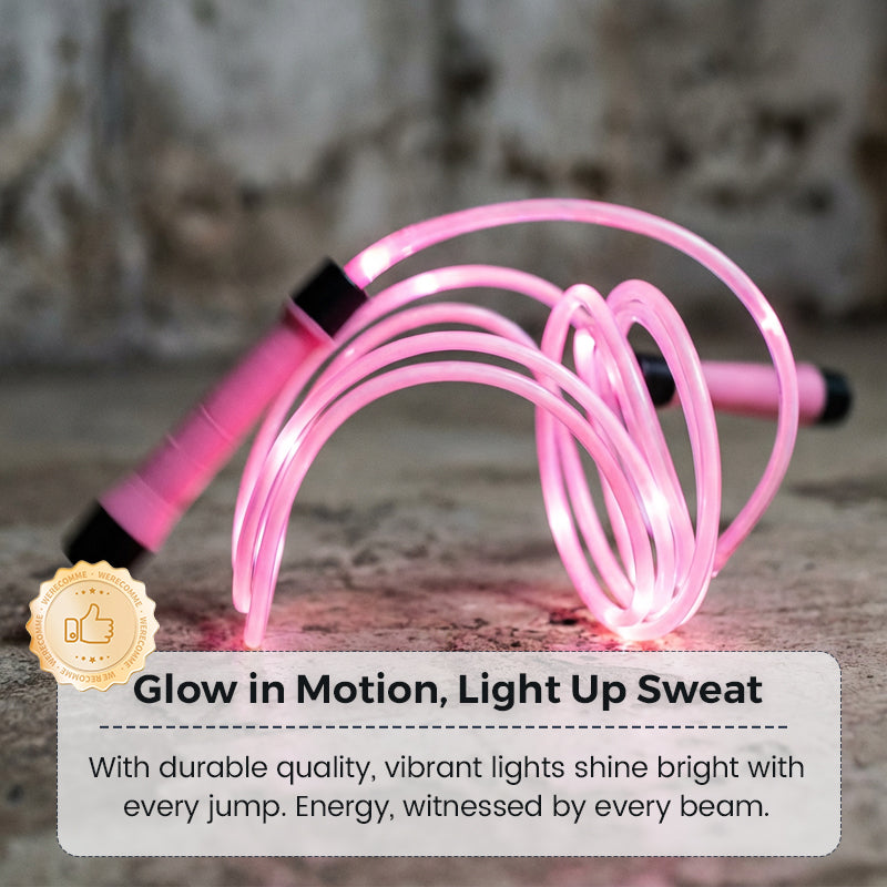 Arenzza LED light-up jump rope for kids, featuring bright illuminated handles and a durable rope, ideal for outdoor play and fitness.