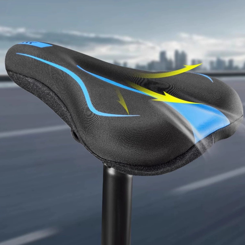 Arenzza high-elastic silicone bike saddle cover in black, designed for outdoor cycling comfort and protection.
