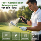 Arenzza golf club cleaning brush set with squeeze spray bottle and microfiber waffle towel for outdoor sports cleaning.