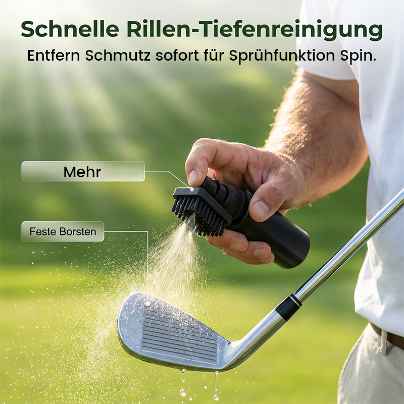 Arenzza golf club cleaning brush set with squeeze spray bottle and microfiber waffle towel for outdoor sports cleaning.