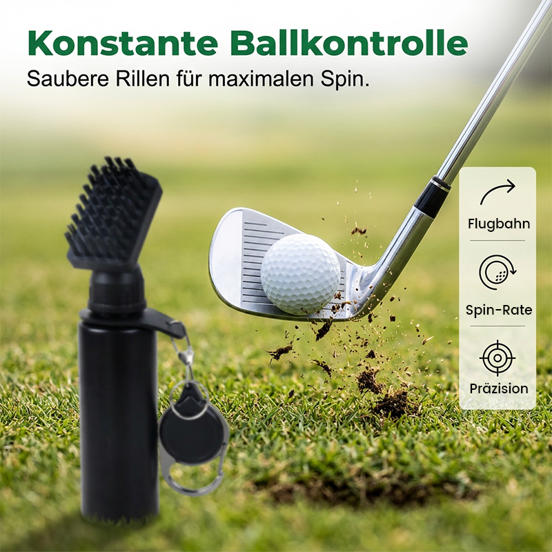 Arenzza golf club cleaning brush set with squeeze spray bottle and microfiber waffle towel, ideal for golf accessories and maintenance.