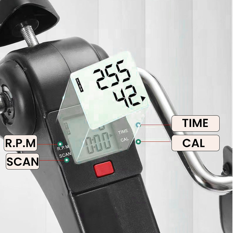 Arenzza mini folding pedal exerciser for under desk use, featuring adjustable pedals and compact design for easy exercise at home or office.