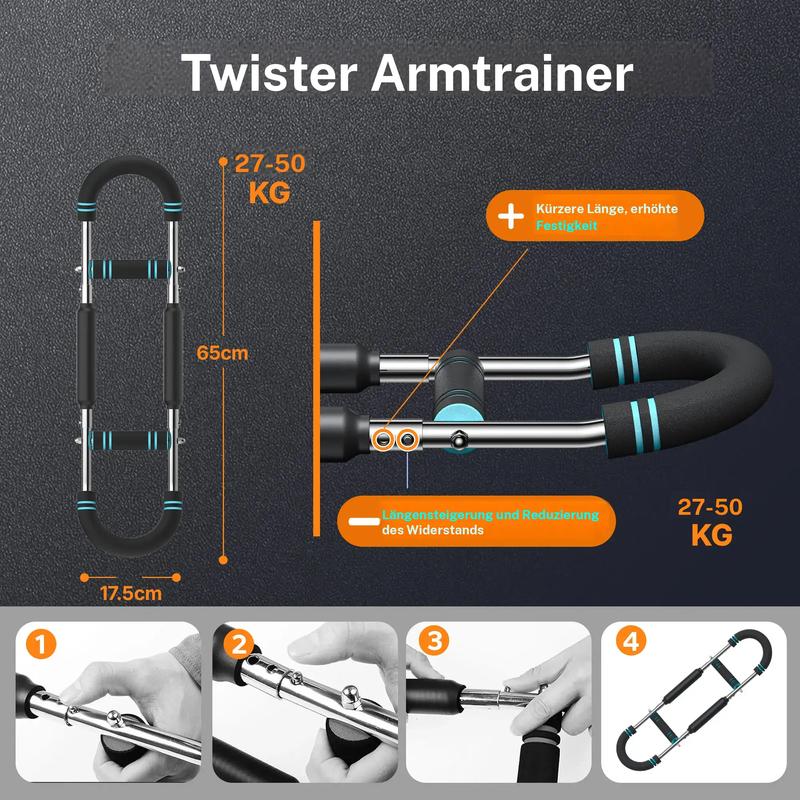 Arenzza adjustable spring arm trainer for sports and outdoors, featuring a sturdy metal spring arm and adjustable straps for exercise.