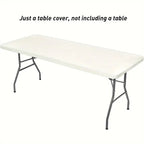 Aarenzza fitted spandex table cover on a rectangular table, showcasing smooth, snug fit for sports and outdoor events.