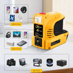Arenzza compact DC to AC power inverter for cars and outdoor use, showing the device connected to a vehicle's power outlet.