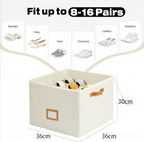 Arenzza fabric shoe organizer storage box with multiple compartments for organizing shoes and accessories efficiently.