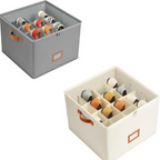 Arenzza fabric shoe organizer storage box with multiple compartments for organizing shoes and accessories.