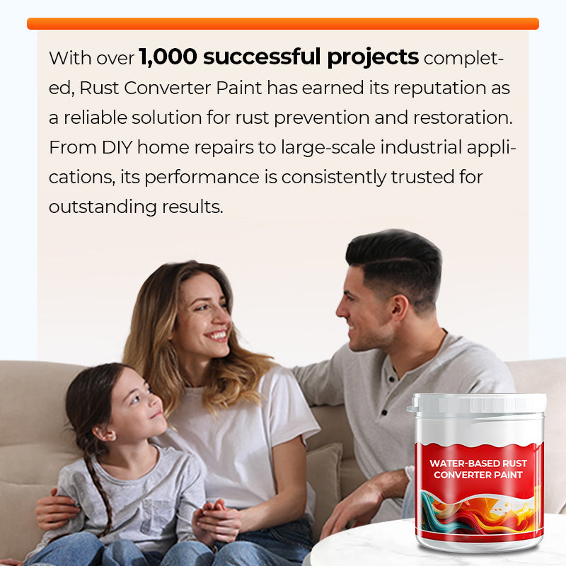Arenzza water-based rust converter paint used on a storage and organizer surface, showing rust transformation and clean finish