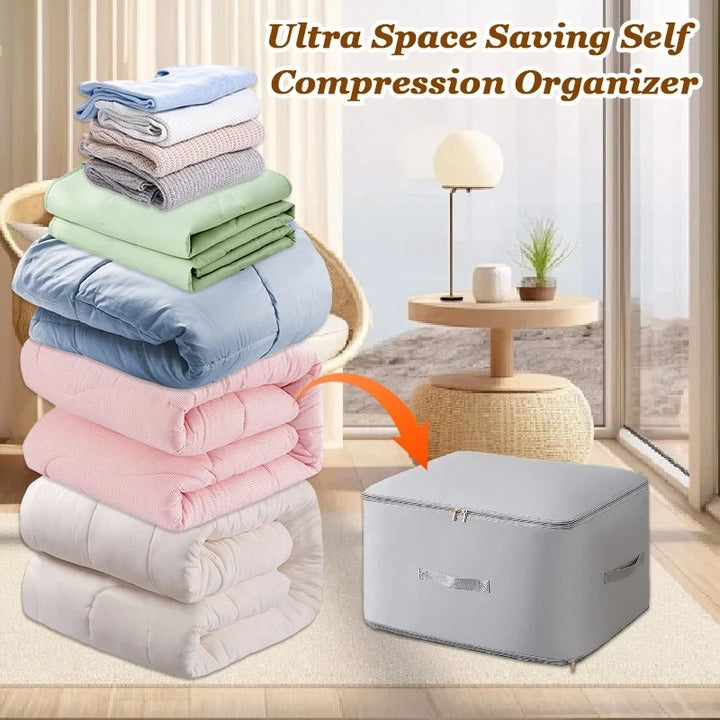 Arenzza Ultra Space Saving Self Compression Organizer for clothing and accessories, compact storage and organization solution