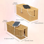 Hand woven rattan cable organizer box with lid from Arenzza, designed for stylish storage and cable management.