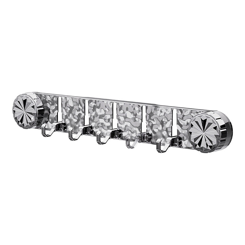 Aarenza multipurpose wall-mounted hooks organizer with multiple hooks for storage and organization on a plain wall.