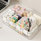 Arenzza adjustable fridge organizer divider showing multiple compartments for customizable storage in a refrigerator.