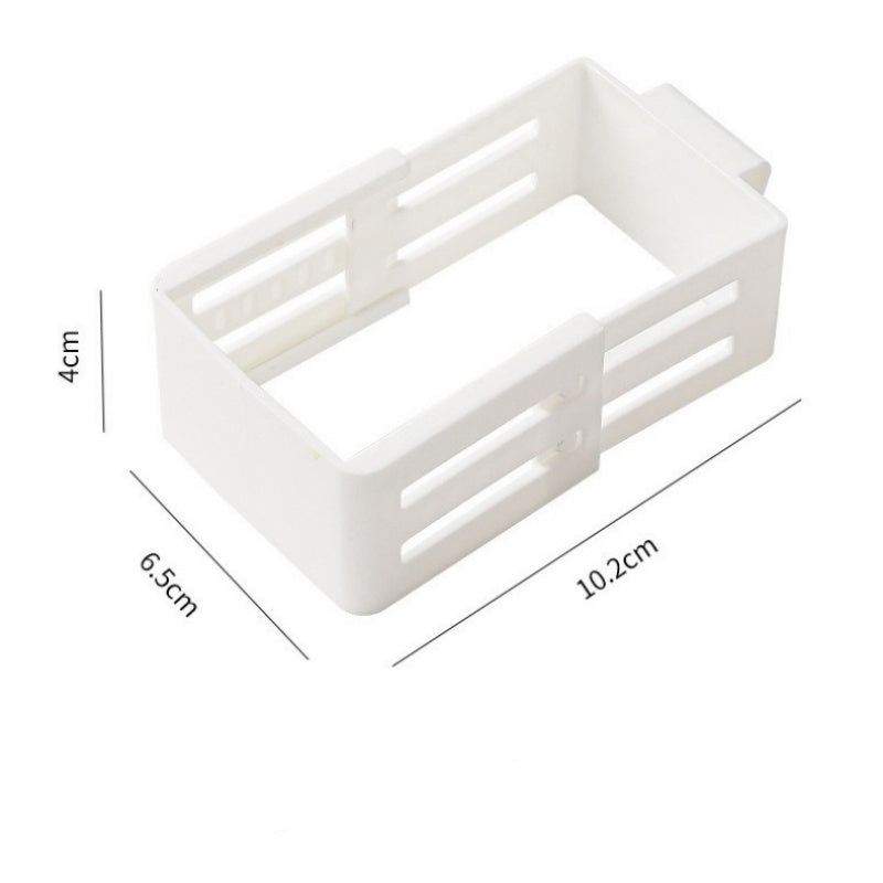 Arenzza adjustable fridge organizer divider showing clear plastic sections for customizable refrigerator storage.