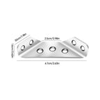 Arenzza universal stainless steel furniture corner connector with screws, used for connecting and reinforcing furniture joints.