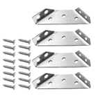 Arenzza universal stainless steel furniture corner connector with screws, designed for sturdy furniture assembly and reinforcement.