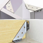 Arenzza universal stainless steel furniture corner connector for tools, showing a close-up of the metal connector piece.
