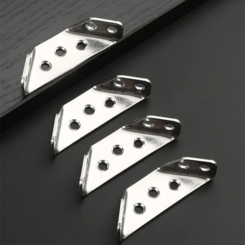 Arenzza universal stainless steel furniture corner connector with screws for sturdy corner joint assembly in tools.