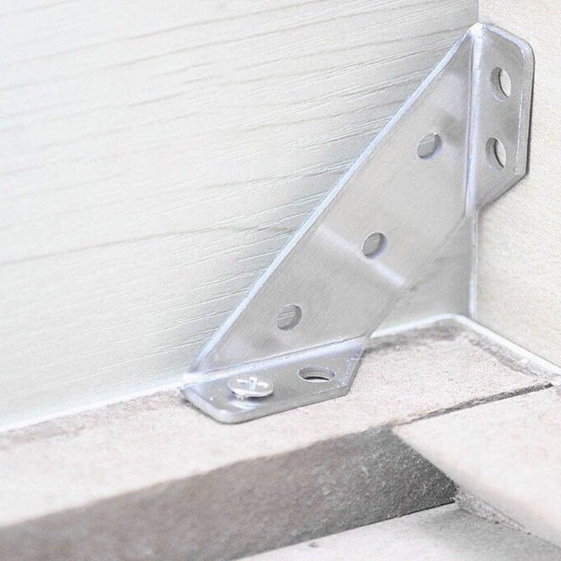 Arenzza universal stainless steel furniture corner connector, showing a close-up of the durable tool for furniture assembly.