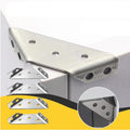 Arenzza universal stainless steel furniture corner connector with multiple screw holes for secure assembly and support.