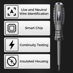 Arenzza 2-in-1 high torque magnetic screwdriver and electricity detector tool with ergonomic handle and magnetic tip.