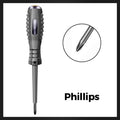 Arenzza 2-in-1 high torque magnetic screwdriver with electricity detector, featuring a black handle and metallic shaft, tool for electronics.