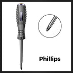 Arenzza 2-in-1 high torque magnetic screwdriver with electricity detector, featuring a black handle and metallic shaft, tool for electronics.