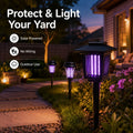 Arenzza solar mosquito zapper light in outdoor garden stake lamp design, UV insect killer with solar-powered pathway illumination.