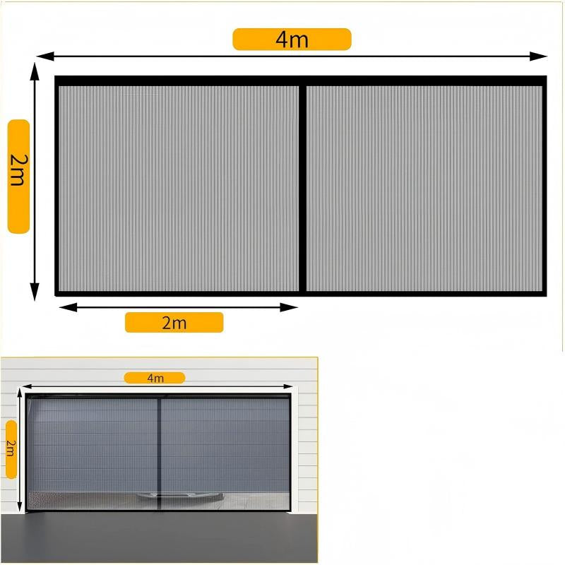 Arenzza 2-pack bug-proof garage door screens with fine mesh for insect prevention, designed for tools and garden use.