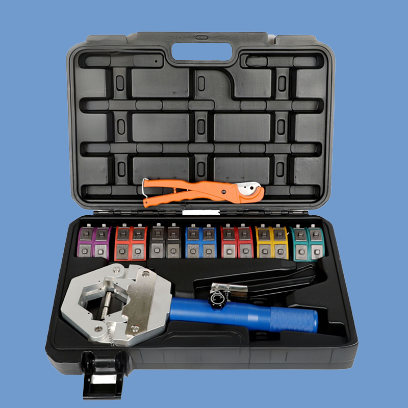 Arenzza portable hydraulic hose crimper kit with handle and hydraulic components for tools and garden hose crimping tasks.