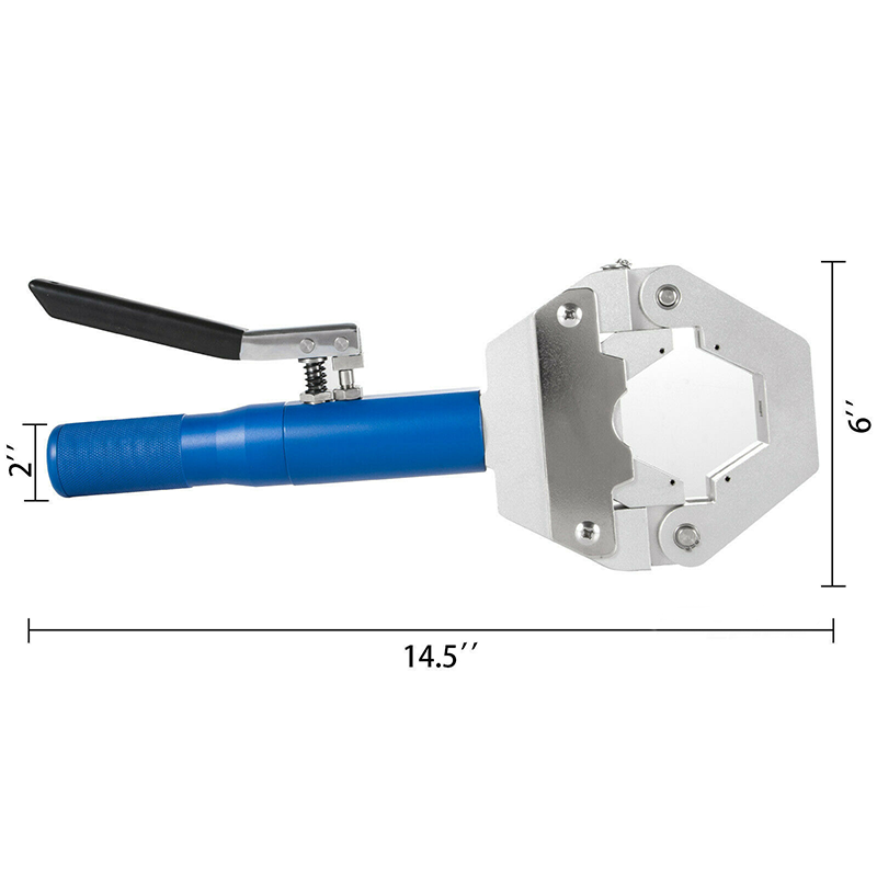Arenzza portable hydraulic hose crimper kit with adjustable handles and multiple crimping dies for garden and tool applications.
