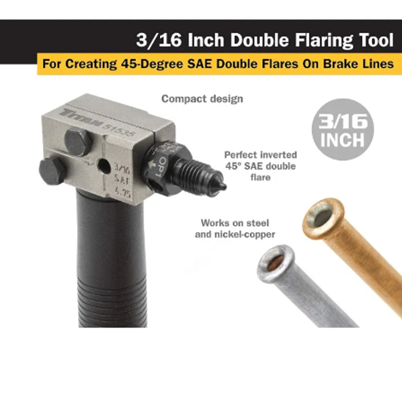 Arenzza universal automotive brake pipe flaring tool kit with various metal tools for brake line work, displayed on a white background.