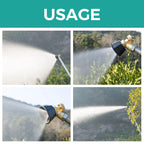 Arenzza adjustable nozzle sprayer for agricultural sprayers, showing the metal nozzle and adjustment mechanism in a tools and garden setting.