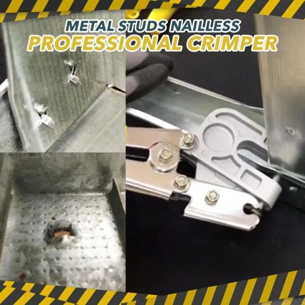 Arenzza metal stud crimper tool for fastening metal studs in construction and DIY projects, shown in a close-up view.