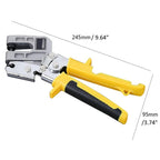 Arenzza Metal Stud Crimper tool for tools and garden projects, shown with a close-up of the crimping jaws and handle.