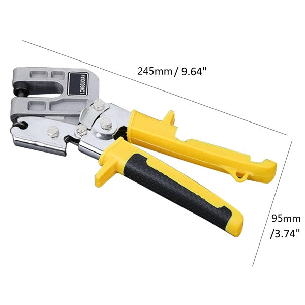 Arenzza Metal Stud Crimper tool for tools and garden projects, shown with a close-up of the crimping jaws and handle.