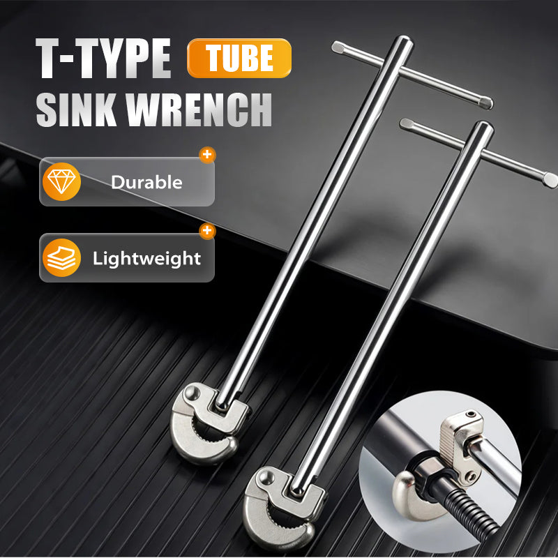 Arenzza T-Type Tube Sink Wrench for plumbing repairs, featuring a T-shaped handle and durable metal construction.