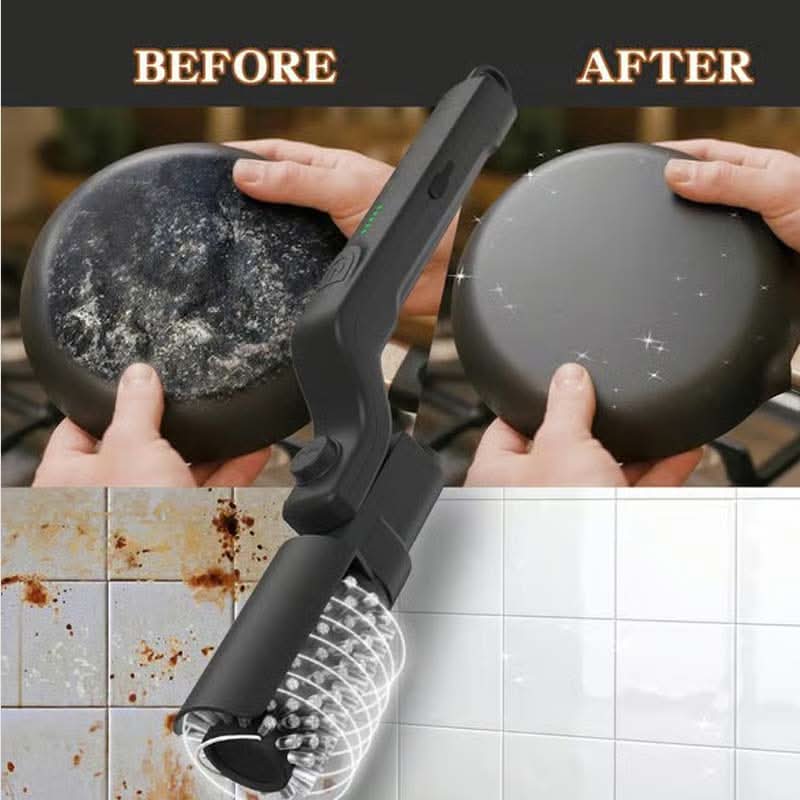 Arenzza cordless electric BBQ brush cleaner with long handle for deep cleaning, rechargeable tool for outdoor grilling and BBQ maintenance.