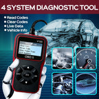 Arenzza multi-function engine fault code reader tool for diagnosing vehicle engine issues, with a digital display and control buttons.