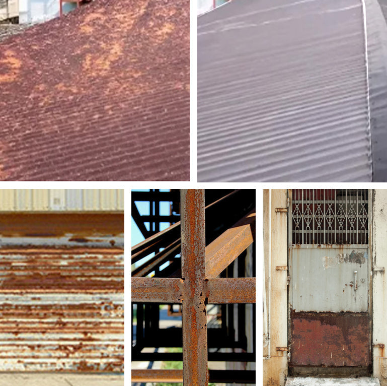 Gray waterproof, UV-resistant anti-rust paint with brush by Arenzza, suitable for tools and garden surfaces.