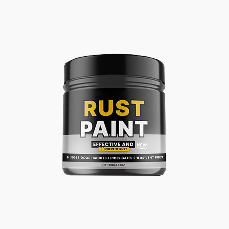 Gray waterproof, UV-resistant anti-rust paint with brush from Arenzza, suitable for tools and garden surfaces.